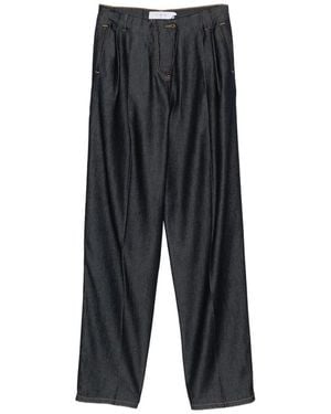 IRO Pleated Wide-Leg Jeans - Black