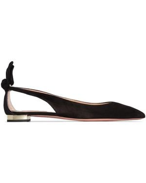 Aquazzura Bow Tie Ballerina Shoes - Black
