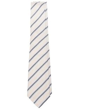 Canali Tie Silk-Linen - White
