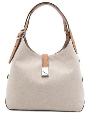 Kate Spade Leather-Trim Canvas Tote Bag - Gray