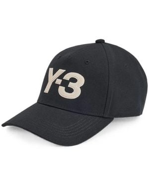 Y-3 Logo-Embroidered Cap - Black