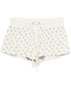 Frankie's Bikinis Noah Thermal Floral-Print Shorts - White
