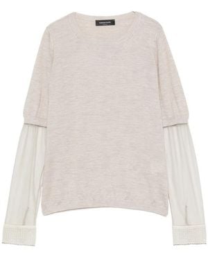 Fabiana Filippi Sheer-Panel Top - White