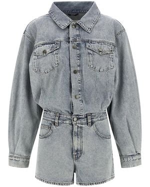 Haikure Long-Sleeve Playsuit - Gray