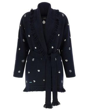 Alanui Echoes Of The Bandana Cardigan - Blue