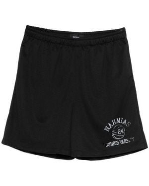 NAHMIAS Logo-Print Drawstring Shorts - Black