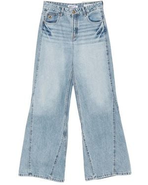 Lois Seam-Detail Flared Jeans - Blue