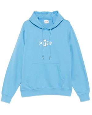 Arte' Logo-Print Drawstring Hoodie - Blue