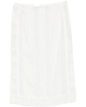 Low Classic Layered Midi Skirt - White