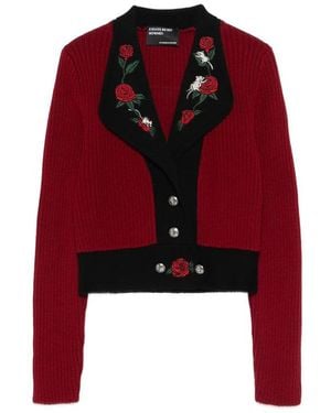Enfants Riches Deprimes Rats Embroidery Button Cardigan - Red