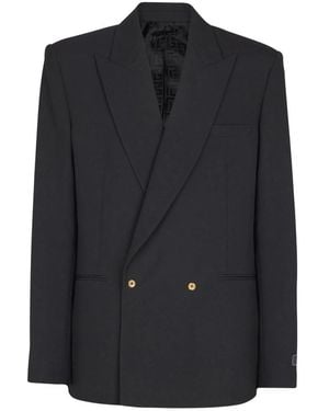 Balmain Double-Breasted Wool Blazer - Black