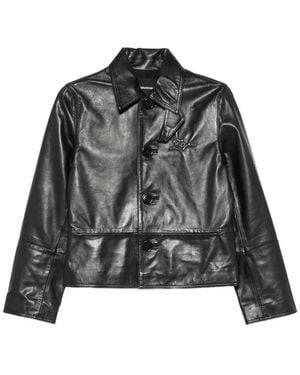 Zadig & Voltaire Leather Button-Up Jacket - Black