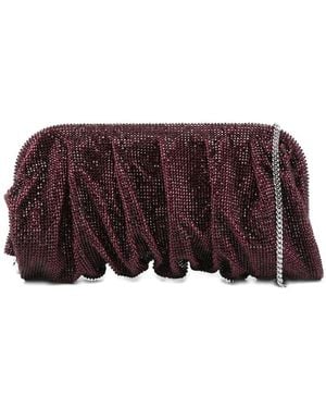 Benedetta Bruzziches Embellished Gathered Clutch - Purple