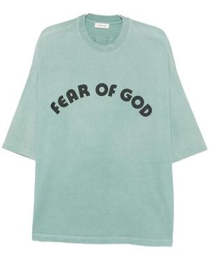 Fear Of God Logo-Print Short-Sleeve T-Shirt - Green