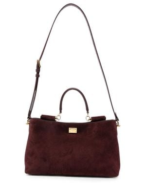 Dolce & Gabbana Vittoria Logo-Plaque Tote Bag - Red