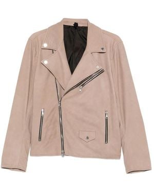 Tagliatore Franklin Zip-Up Biker Jacket - Natural