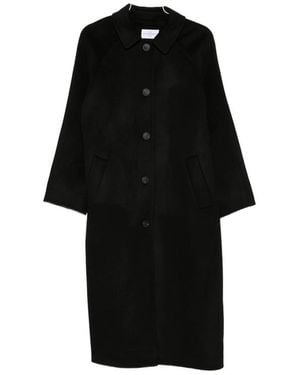The Dynamis Studio Raglan-Sleeve Button-Down Coat - Black