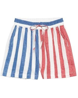 SUSANNA BLU Striped Drawstring Shorts - Blue