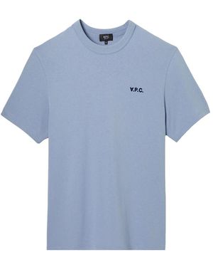A.P.C. A. P.C. Logo-Detail T-Shirt - Blue