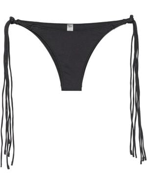 Frankie's Bikinis X Jennie Camille Fringe-Detail Bikini Bottoms - Black