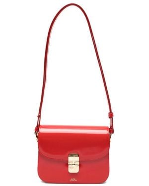 A.P.C. A. P.C. Small Grace Leather Cross Body Bag - Red