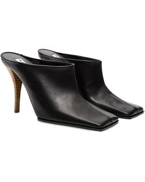 Alaïa Square-Toe Leather Mules - Black