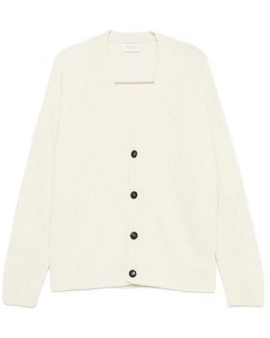 Diana Studio Ribbed-Knit V-Neck Cardigan - White