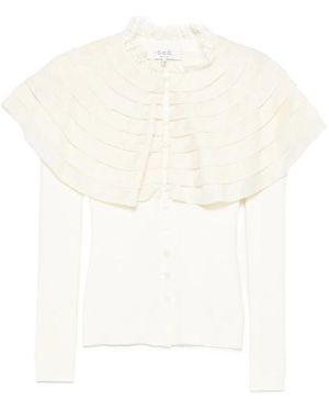 Sea Wanda Lace-Trimmed Cardigan - White