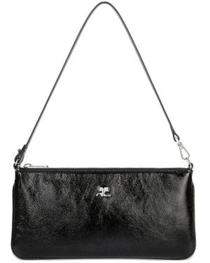 Courreges Logo-Plaque Zipped Pouch - Black