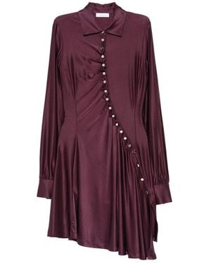 Rabanne Snap-Button Mini Dress - Purple