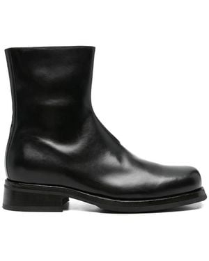 Eraldo Side-Zip Leather Boots - Black