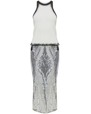 The Attico Panelled Midi Dress - White