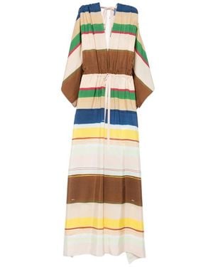 Fendi Striped Draped Jumpsuit - Metallic