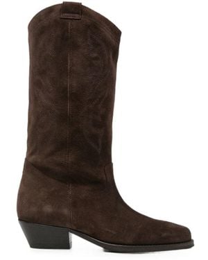 Ba&sh Claurys Embroidered Western-Style Cowboy Boots - Brown