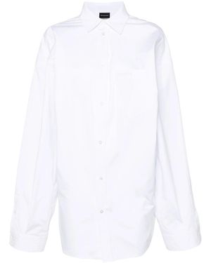 Balenciaga Asymmetric Poplin Shirt - White