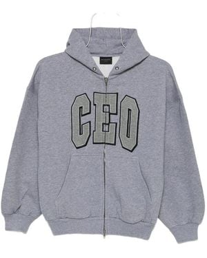 Balenciaga Ceo Zip-Up Hoodie - Grey