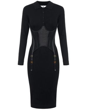 Elisabetta Franchi Knit Bustier Dress - Black