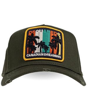 DSquared² Embroidered-Patch Hat - Green