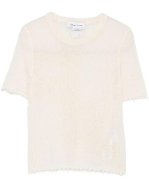 RE/DONE Embroidered Distressed T-Shirt - White