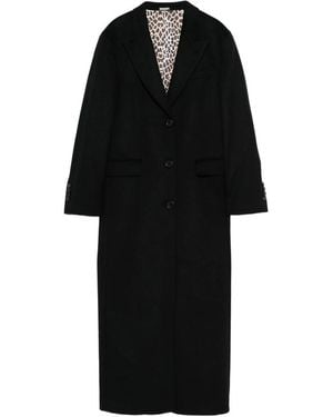 Eraldo Leopard-Print Lined Coat - Black
