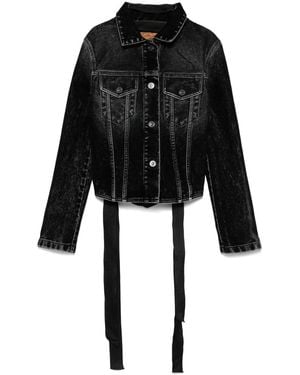 Balenciaga Lace-Up Denim Jacket - Black