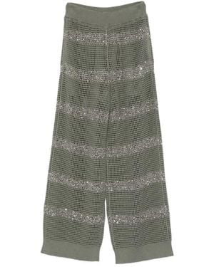 Brunello Cucinelli Sequin Striped Trousers - Grey