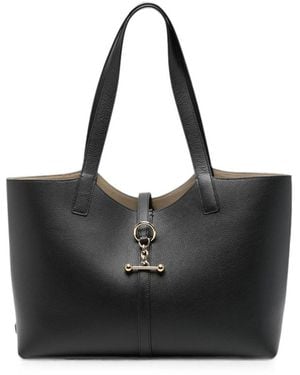 Strathberry Kite Leather Tote Bag - Black