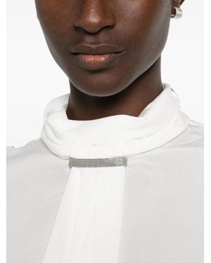 Brunello Cucinelli Monili-Embellished Silk Blouse - Multicolor