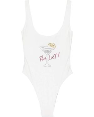 Oséree Rhinestone-Embellished Scoop-Neck Swimsuit - White