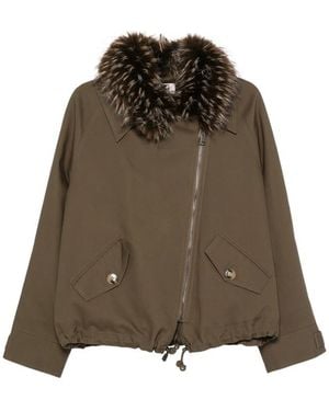 VALENTINI 1972 Faux-Fur Trim Hooded Jacket - Brown