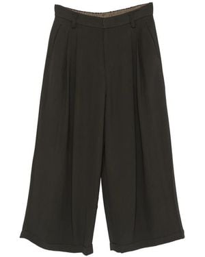 Ziggy Chen Pleated Palazzo Trousers - Black