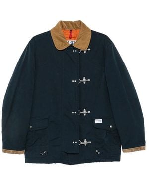 Fay Lobster-Clasp Corduroy-Collar Jacket - Blue
