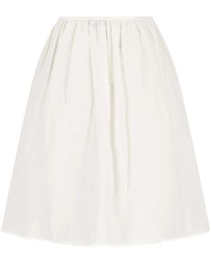 Miu Miu Flap-Pocket Midi Skirt - White