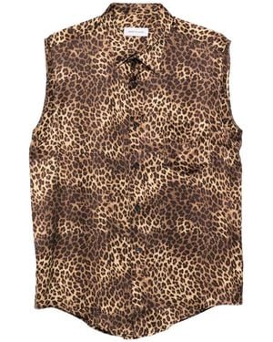 Ernest W. Baker Leopard-Print Pocket Shirt - Brown